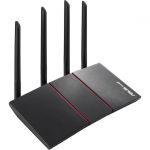 Asus RT-AX55 Wi-Fi 6 IEEE 802.11ax Ethernet Wireless Router - 2.40 GHz ISM Band - 5 GHz UNII Band - 4 x Antenna(4 x External) - 225 MB/s Wireless Speed - 4 x Network Port - 1 x Broadban
