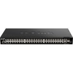 D-Link DGS-1520-52 Layer 3 Switch - 50 Ports - Manageable - 3 Layer Supported - Modular - 51.20 W Power Consumption - Twisted Pair  Optical Fiber - 1U High - Rack-mountable - Lifetime L