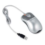 Compucessory 4-button Optical Mouse - Optical - Silver - 1 Pack - 800 dpi - Scroll Wheel - 4 Button(s) - 3 Programmable Button(s)