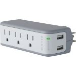 Belkin Mini Surge Protector with USB Charger - 3 x AC Power  2 x USB - 918 J - 5 V DC Output
