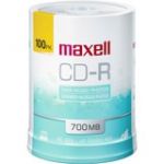 Maxell CD Recordable Media - CD-R - 48x - 700 MB - 100 Pack Spindle - 120mm - Single-layer Layers - Printable - Inkjet  Thermal Printable - 1.33 Hour Maximum Recording Time