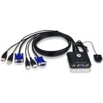Aten CS22U 2-Port USB KVM Switch - 2 x 1 - 1 x Type A Mouse  1 x Type A Keyboard  2 x HD-15 Video