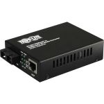 Tripp Lite Fiber Optic 10/100/1000 to 1000BaseLX SC Gigabit Multimode Media Converter 2km 1310nm - 1 x Network (RJ-45) - 1 x SC Ports - 10/100/1000Base-T  1000Base-FX - External