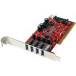 StarTech.com 4 Port PCI SuperSpeed USB 3.0 Adapter Card with SATA/SP4 Power - PCI - Plug-in Card - 4 USB Port(s) - 4 USB 3.0 Port(s)