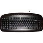 LEFT HANDED Ergonomic KEYBOARD WIRED USB BLACK - Cable Connectivity - USB Interface - Membrane Keyswitch - Black