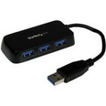 StarTech.com Portable 4 Port SuperSpeed Mini USB 3.0 Hub - Black - USB - External - 4 USB Port(s) - 4 USB 3.0 Port(s) - PC  Mac