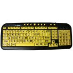 DataCal Ezsee Low Vision Keyboard Large Print Yellow Keys - Cable Connectivity - USB Interface Multimedia Hot Key(s) - English