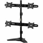 Amer Mounts Stand Based Quad Monitor Mount for four 15in-24in LCD/LED Flat Panel Screens - Supports up to 17.6lb monitors  +/- 20 degree tilt  and VESA 75/100