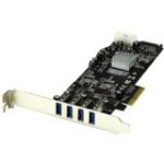 StarTech.com 4 Port PCI Express (PCIe) SuperSpeed USB 3.0 Card Adapter w/ 2 Dedicated 5Gbps Channels - UASP - SATA / LP4 Power - PCI Express x4 - Plug-in Card - 4 USB Port(s) - 4 USB 3.