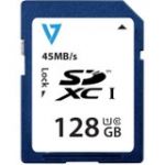V7 VASDX128GUHS1R-2N 128 GB SDXC - Class 10/UHS-I - 45 MB/s Read - 18 MB/s Write - 1 Card - Retail