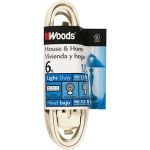 Coleman Cable 0600W - 16/2 6' Cube Tap Extension Cord White Southwire / Woods 16/2 6' Cube Tap Extension Cord with plug and three-