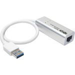 Tripp Lite USB 3.0 SuperSpeed to Gigabit Ethernet NIC Network Adapter RJ45 10/100/1000 Aluminum White - USB 3.0 - 1 Port(s) - 1 - Twisted Pair