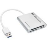 Tripp Lite USB 3.0 SuperSpeed Multi-Drive Memory Card Reader/Writer Aluminum 5Gbps - SD  SDHC  SDXC  Reduced Size MultiMediaCard (MMC)  MMCmobile  MMCplus  microSD  microSDHC  TransFlas