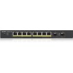 ZYXEL 8-Port GbE Smart Managed PoE Switch with GbE Uplink - 8 Ports - Manageable - Gigabit Ethernet - 1000Base-X  10/100/1000Base-TX - 2 Layer Supported - Modular - 2 SFP Slots - 77 W P