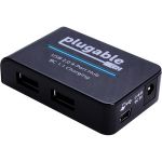 Plugable USB 2.0 4-Port Hub with 12.5W Power Adapter with BC 1.2 Charging - USB - External - 4 USB Port(s) - 4 USB 2.0 Port(s) - PC  Mac  Linux