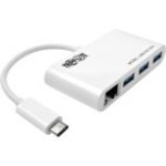 Tripp Lite 3-Port USB-C to USB-A Hub Portable w/ Gigabit Ethernet Port RJ45 - USB Type C - External - 3 USB Port(s) - 1 Network (RJ-45) Port(s) - 3 USB 3.1 Port(s)