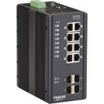 Black Box Industrial Managed Gigabit Ethernet PoE+ Switch - (8) RJ-45  (4) SFP - 8 Ports - Manageable - TAA Compliant - 2 Layer Supported - Modular - Twisted Pair  Optical Fiber - Panel