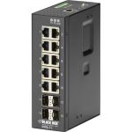 Black Box Hardened Managed Ethernet Switch - 10 Ports - Manageable - Gigabit Ethernet - 1000Base-X  10/100/1000Base-T - 2 Layer Supported - 4 SFP Slots - 11 W Power Consumption - Twiste