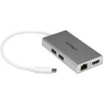StarTech.com USB C Multiport Adapter - Aluminum - Power Delivery (USB PD) - USB C to Gigabit Ethernet / 4K HDMI / USB 3.0 Hub - for Notebook - USB Type C - 2 x USB Ports - 2 x USB 3.0 -