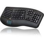 Adesso Tru-Form 4500 - 2.4GHz Wireless Ergonomic Touchpad Keyboard - Wireless Connectivity - RF - USB Interface - 105 Key - English (US) - TouchPad - Compatible with Computer (Windows) 