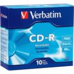 Verbatim CD-R 700MB 52X with Branded Surface - 10pk Slim Case - 52X - 700MB - 10pk Slim Case