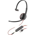 Plantronics Blackwire C3210 Headset - Mono - USB Type A - Wired - 20 Hz - 20 kHz - Over-the-head - Monaural - Supra-aural - Noise Cancelling Microphone - Black
