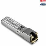 TRENDnet SFP to RJ45 1000BASE-T Copper SFP Module; TEG-MGBRJ; 100m (328 Ft.); RJ45 Connector; Hot Pluggable; Supports Data Rates Up to 1.25Gbps; IEEE 802.3ab Gigabit Ethernet; Lifetime