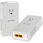 Netgear PLP2000-100PAS Powerline AV 2000 Mbps Gigabit Ethernet. 2x RJ45 + Extra Outlet