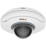 AXIS M5054 Network Camera - Color - Motion JPEG  H.264 - 1280 x 720 - 5x Optical - Cable - Dome - Ceiling Mount