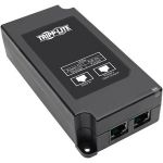 Tripp Lite Gigabit Midspan PoE+ Injector Active IEEE 802.3at/802.3af 1-Port - 120 V AC  230 V AC Input - Ethernet Input Port(s) - Ethernet Output Port(s) - Surface-mountable - Black