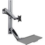 Tripp Lite Wall-Mount for Sit-Stand Desktop Workstation Standing Desk w/ Thin Client Mount - 27in Screen Support - 18 lb Load Capacity - Black  Silver