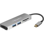 Aluratek USB Type-C Multimedia Hub and Card Reader with HDMI - for Notebook/Tablet PC/Desktop PC - USB Type C - 3 x USB Ports - HDMI - Wired