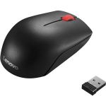Lenovo Essential Compact Wireless Mouse - Optical - Radio Frequency - Black - USB - 1000 dpi - Notebook  Computer