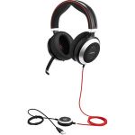 Jabra EVOLVE 80 MS Headset - Stereo - Black - Mini-phone  USB Type C - Wired - Over-the-head - Binaural - Circumaural - Noise Canceling