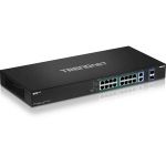 TRENDnet 18-Port Gigabit High Power PoE+ Switch - 18 Ports - 2 Layer Supported - Modular - Twisted Pair  Optical Fiber - Rack-mountable