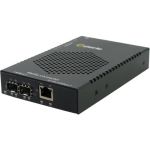 Perle S-1110HP-DSFP-XT Transceiver/Media Converter - 1 x Network (RJ-45) - Gigabit Ethernet - 1000Base-X  10/100/1000Base-T - 328.08 ft - 2 x Expansion Slots - SFP (mini-GBIC) - 2 x SFP