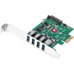 SIIG DP USB 3.0 4-Port PCIe Host Card - PCI Express 2.0 x1 - External - 4 USB Port(s) - 4 USB 3.0 Port(s) - UASP Support - PC