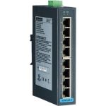 B+B SmartWorx 8FE Slim-type Unmanaged Industrial Ethernet Switch with Low Vac Power Input - 8 Ports - 2 Layer Supported - Twisted Pair - DIN Rail Mountable  Wall Mountable - 5 Year Limi