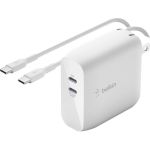 Belkin WCH003DQ2MWH-B6 Boost Charge 68W Wall Charger Dual USB-C Ports with Cable