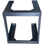 4XEM 6U 18in Deep Wall Mount for Switches and Rackmount Networking Equipment- Black - 18in Deep Wall Mounted 6U Open Wall Mount Server Rack For Switches And Other Network Equipment