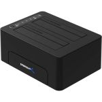 Sabrent DS-UTC2 Drive Dock SATA/300 - USB 3.1 Type C Host Interface External - Black - 2 x HDD Supported - 2 x Total Bay - 2 x 2.5in/3.5in Bay - Plastic