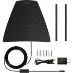 ANTOP Antenna - Upto 65 Mile Range - VHF  UHF - 87.5 MHz to 230 MHz  470 MHz to 700 MHz - Indoor - Black - Table Top  Wall Mount - Multi-directional