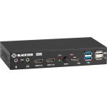Black Box 2-Port 4K HDMI Dual-Head KVM Switch (with Audio Line In/Out and USB Hub) - 2 Computer(s) - 3840 x 2160 - 5 x USB - 2 x HDMI - TAA Compliant