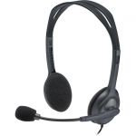 Logitech 981-000999 Stereo Headset H111 Over The Head Binaural Supra-aural 7.71 ft Cable Bi-directional Microphone Black
