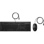 HP 225 Wired Mouse And Keyboard - USB Cable Keyboard - English (US) - Black - USB Cable Mouse - Scroll Wheel - Black - Compatible with Chromebook  Notebook (Windows  PC) - 1 Pack