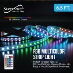 Supersonic SC-6365RGB 6.5' RGB LED Light Strip USB5V 16 Colors and 4 Mood Light Settings with Remote Control Self Adhesive