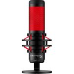 HyperX QuadCast Electret Condenser Microphone - Black  Red - Stereo -36 dB - Bi-directional  Cardioid  Omni-directional - Shock Mount