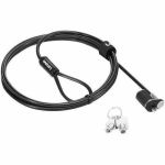 Lenovo NanoSaver Essential Cable Lock - Keyed Lock - Black - Galvanized Steel  Zinc Alloy  Stainless Steel - 4.92 ft - For Notebook  Docking Station  Desktop Computer  LCD Monitor