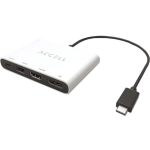 Accell USB-C Mobile Multiport Adapter - for Notebook/Tablet PC/Desktop PC/Smartphone/Monitor - USB Type C - 4K  8K - 3840 x 2160  7680 x 4320 - 1 x USB 3.1 Type-C Ports - 1 x USB Type-A