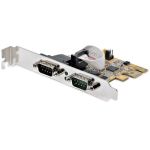 StarTech.com 2-Port PCI Express Serial Card  Dual Port PCIe to RS232 (DB9) Serial Card  16C1050 UART  COM Retention  Windows & Linux - Connect serial RS232 (DB9) devices with this PC Se